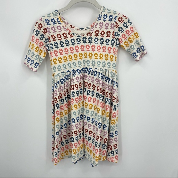 Hanna Andersson flower Print Skater Dress with Pockets size 6-7 - Picture 2 of 4